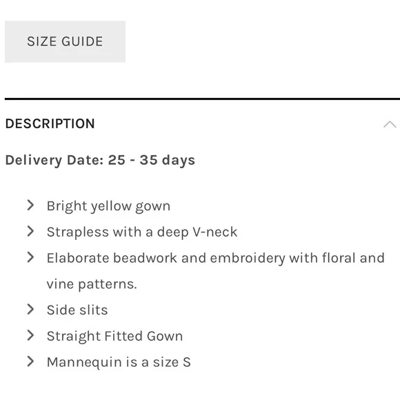 Strapless Yellow Embellished Dress Tabja - Picture 9 of 11